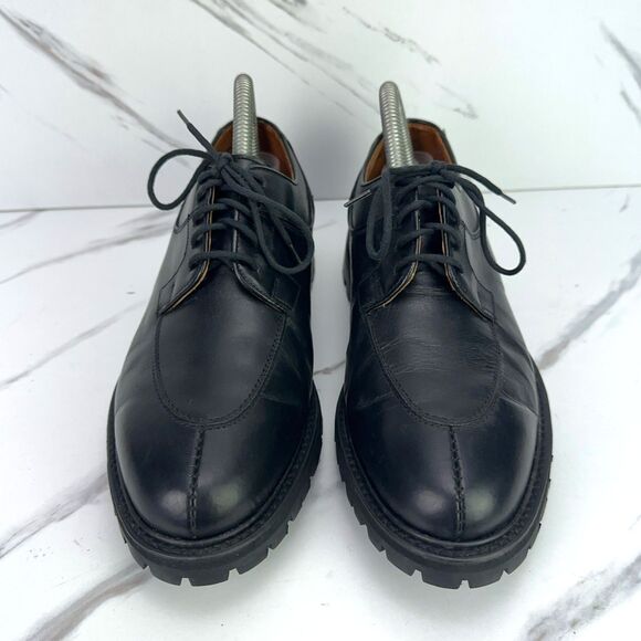 Alfred Sargent Mens US 7 Black Leather Split Toe Lace Up Dress England Made main image 5